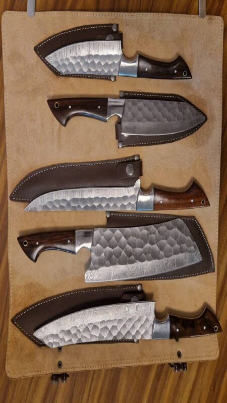 5 Pcs Damascus Steel Kitchen Chef Knife Set